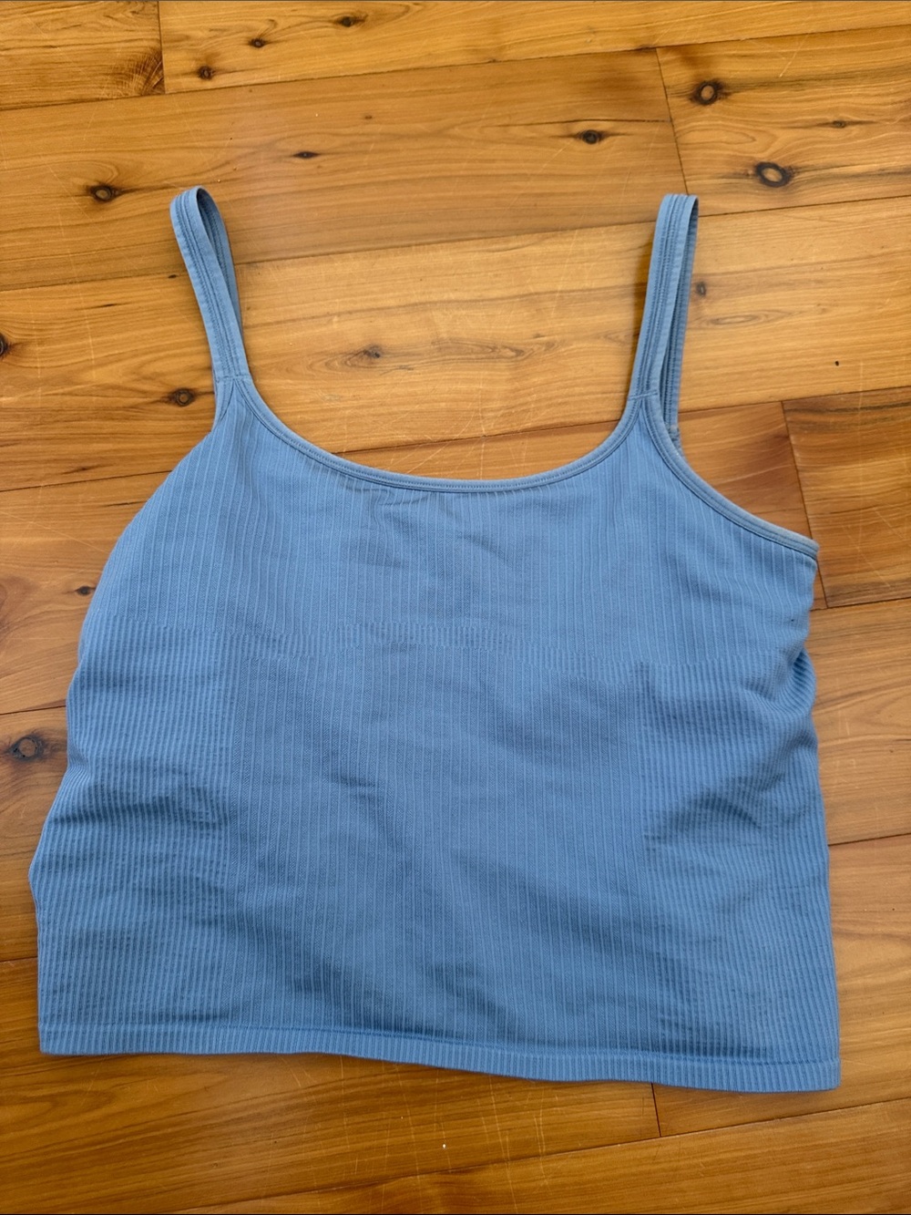 Lululemon Ribbed Light Blue Cropped Tank Top 10